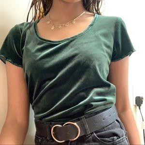 Green Velvet Top